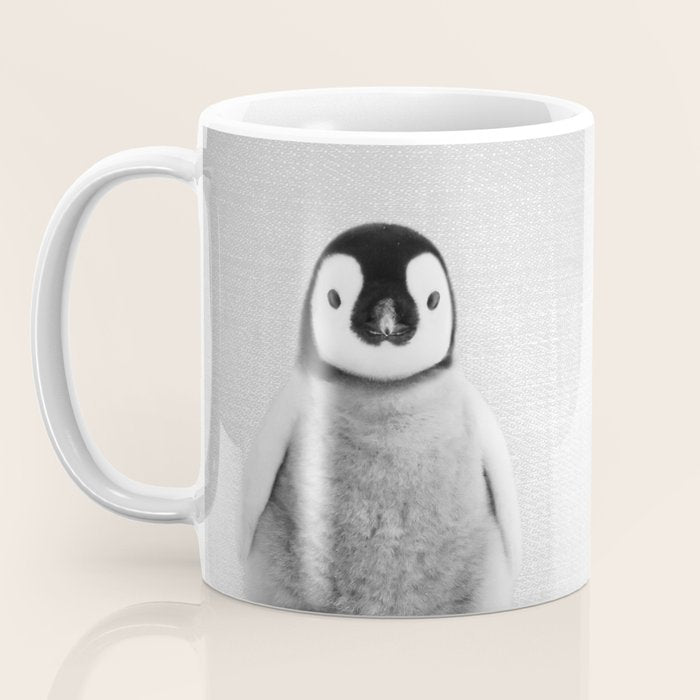 Baby Penguin - Black & White Coffee Mug Gallery Image 3