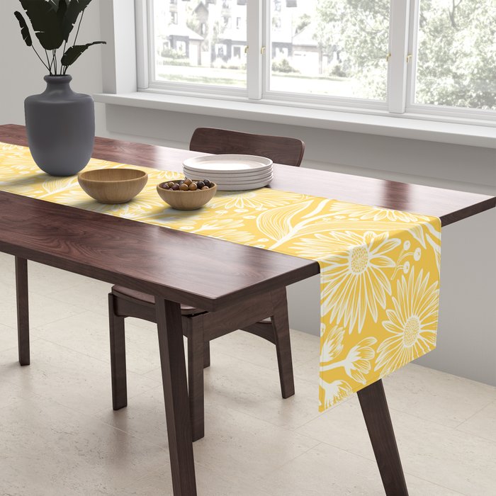 Sunshine Yellow Coneflowers Table Runner Gallery Image 2