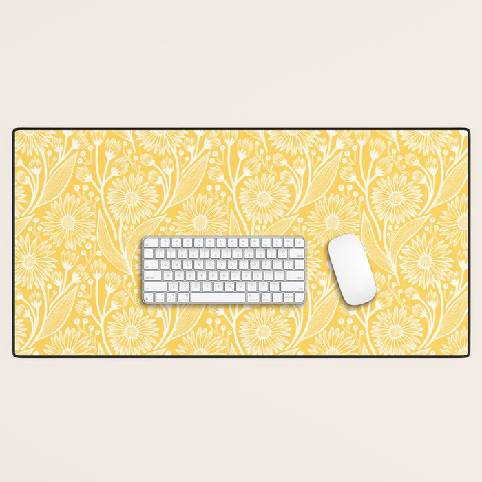 Sunshine Yellow Coneflowers Desk Mat Gallery Image 1