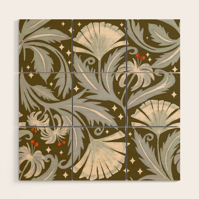 Vintage Botanica Olive Bronze - Heritage Revival Floral  Wood Wall Art Gallery Image 1