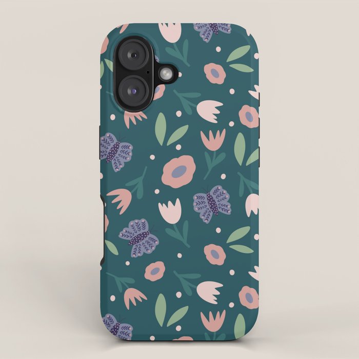 Butterfly and Flowers  iPhone Case Gallery Image 1