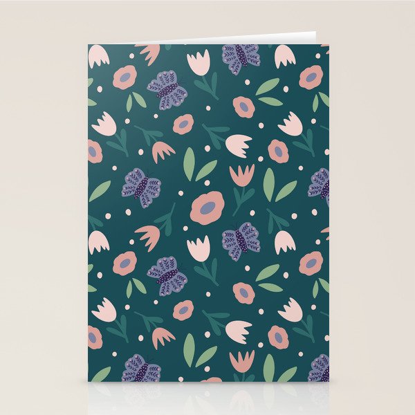 Butterfly and Flowers  Stationery Card Gallery Image 2