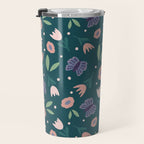 Butterfly and Flowers  Travel Mug Gallery Image 3