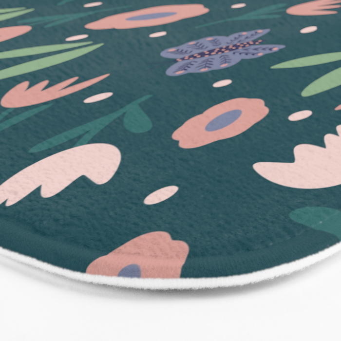 Butterfly and Flowers  Bath Mat Gallery Image 3