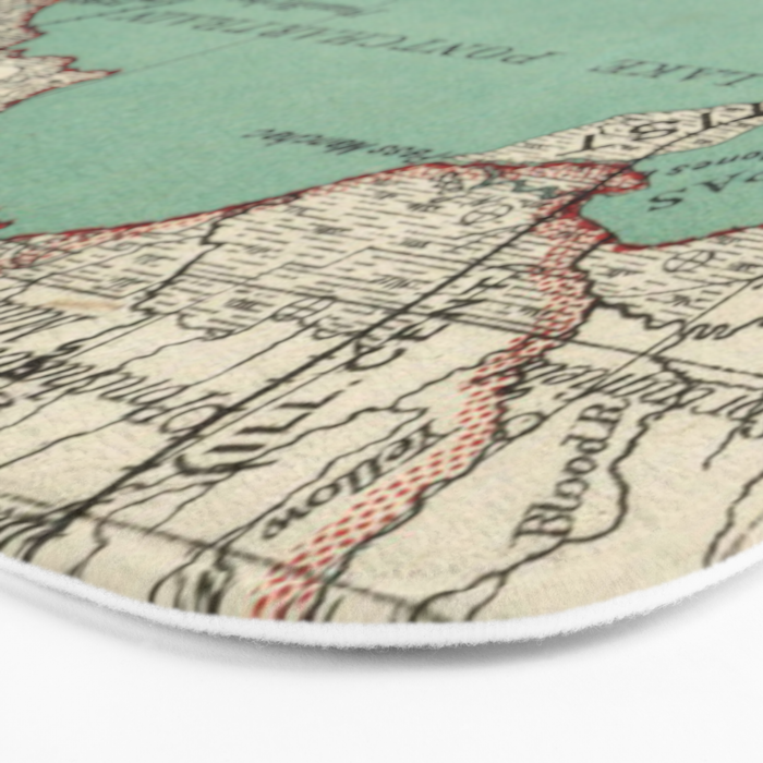 Vintage Map of Lake Pontchartrain (1887) Bath Mat Gallery Image 3