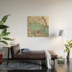 Vintage Map of Lake Pontchartrain (1887) Wood Wall Art Gallery Image 2