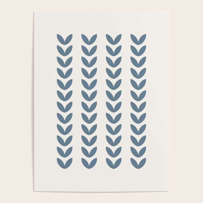 Leaf Pattern Pastel Blue - Scandinavian Poster Gallery Image 4
