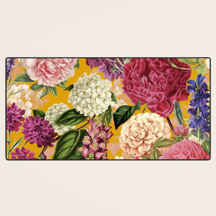 Yellow Happy Floral Pattern, Modernism Desk Mat Gallery Image 3