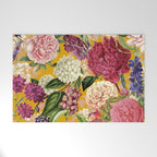 Yellow Happy Floral Pattern, Modernism Welcome Mat Gallery Image 1