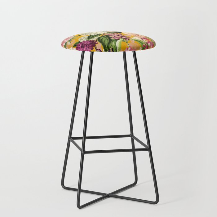 Yellow Happy Floral Pattern, Modernism Stool Gallery Image 1