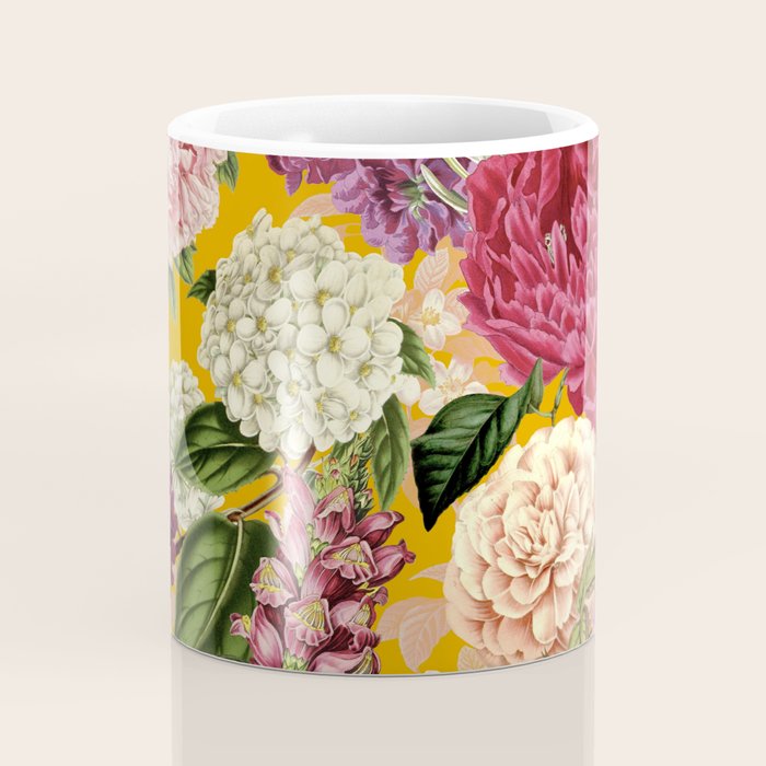 Yellow Happy Floral Pattern, Modernism Coffee Mug Gallery Image 4