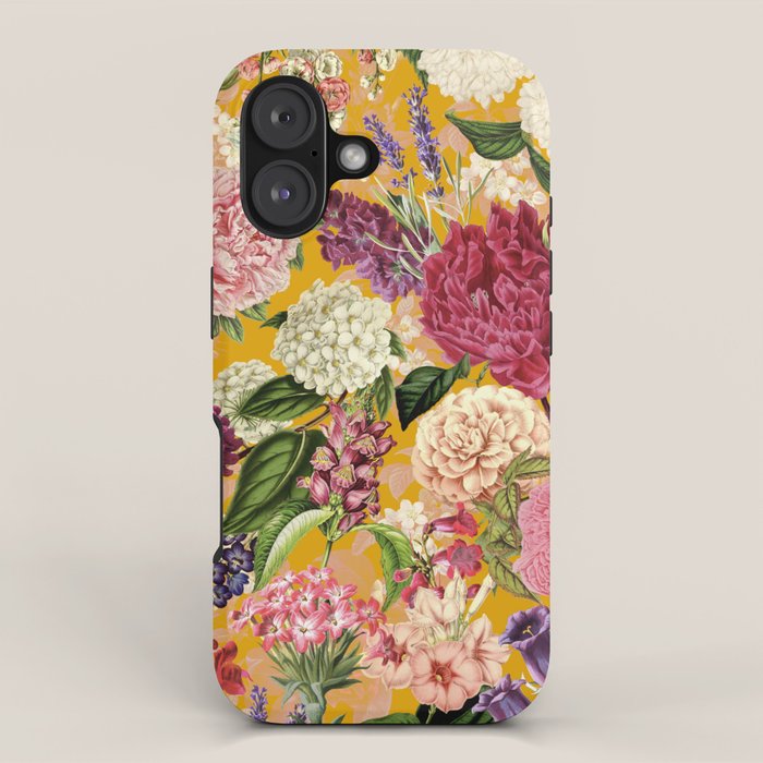 Yellow Happy Floral Pattern, Modernism iPhone Case Gallery Image 1