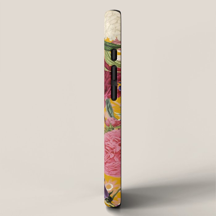 Yellow Happy Floral Pattern, Modernism iPhone Case Gallery Image 2