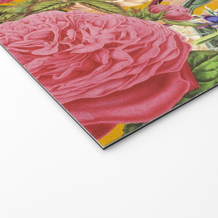 Yellow Happy Floral Pattern, Modernism Welcome Mat Gallery Image 2