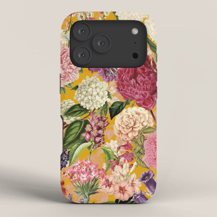 Yellow Happy Floral Pattern, Modernism iPhone Case Gallery Image 3