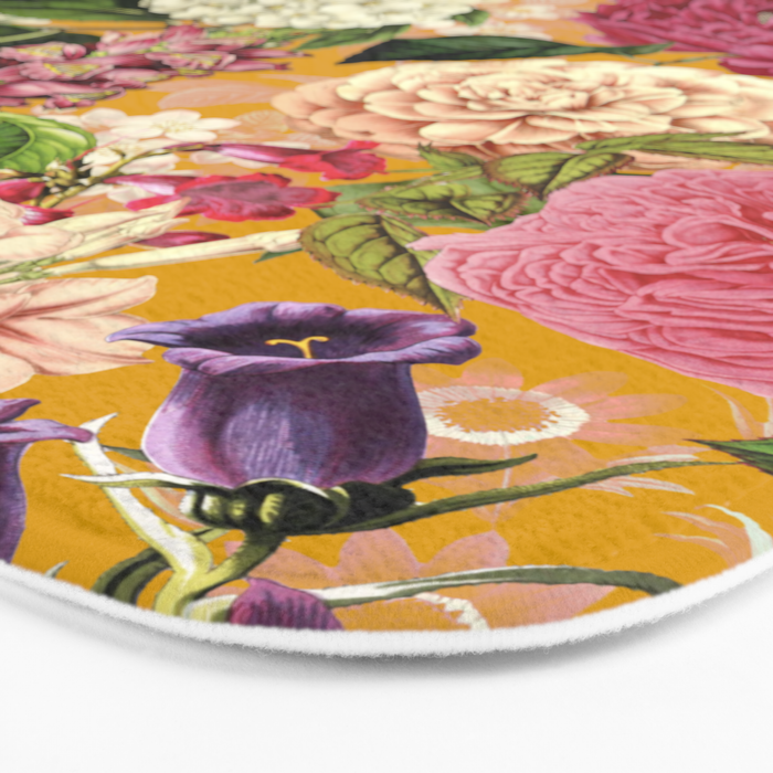Yellow Happy Floral Pattern, Modernism Bath Mat Gallery Image 3