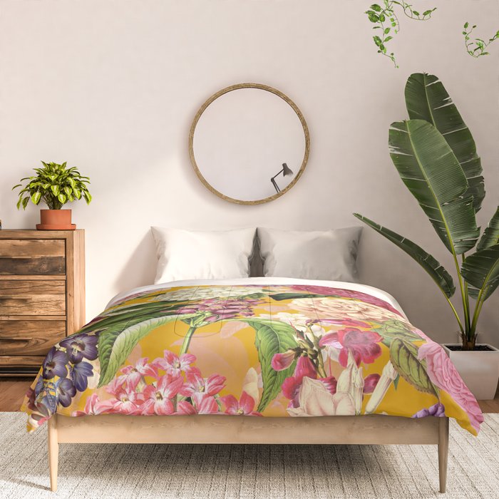 Yellow Happy Floral Pattern, Modernism Comforter Gallery Image 3
