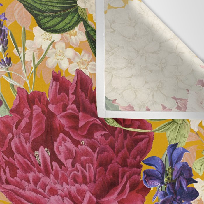 Yellow Happy Floral Pattern, Modernism Wall Tapestry Gallery Image 3