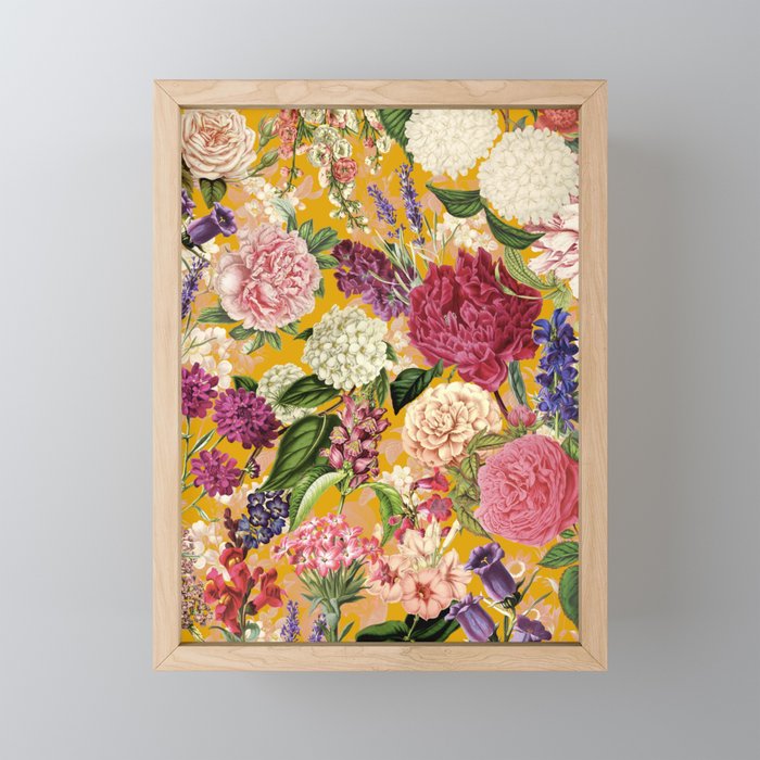 Yellow Happy Floral Pattern, Modernism Mini Art Print Gallery Image 1