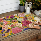 Yellow Happy Floral Pattern, Modernism Outdoor Rug Gallery Image 2
