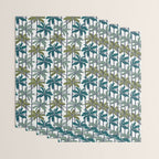 Retro Palm Springs vibes // white background highball sage and pine green palm trees oxford navy blue lines Wrapping Paper Gallery Image 3