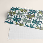 Retro Palm Springs vibes // white background highball sage and pine green palm trees oxford navy blue lines Wrapping Paper Gallery Image 2