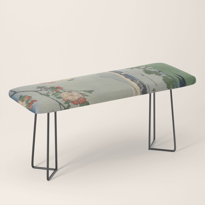 Cherry Blossoms on Spring River Ukiyo-e Japanese Art Bench Gallery Image 1