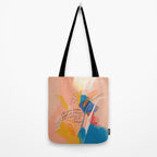 Find Joy. The Abstract Colorful Florals Tote Bag Gallery Image 2