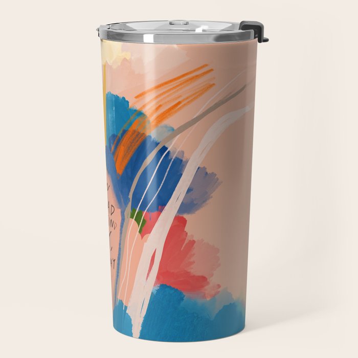 Find Joy. The Abstract Colorful Florals Travel Mug Gallery Image 2