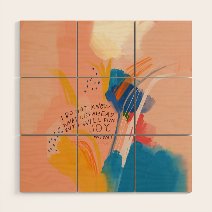 Find Joy. The Abstract Colorful Florals Wood Wall Art Gallery Image 1