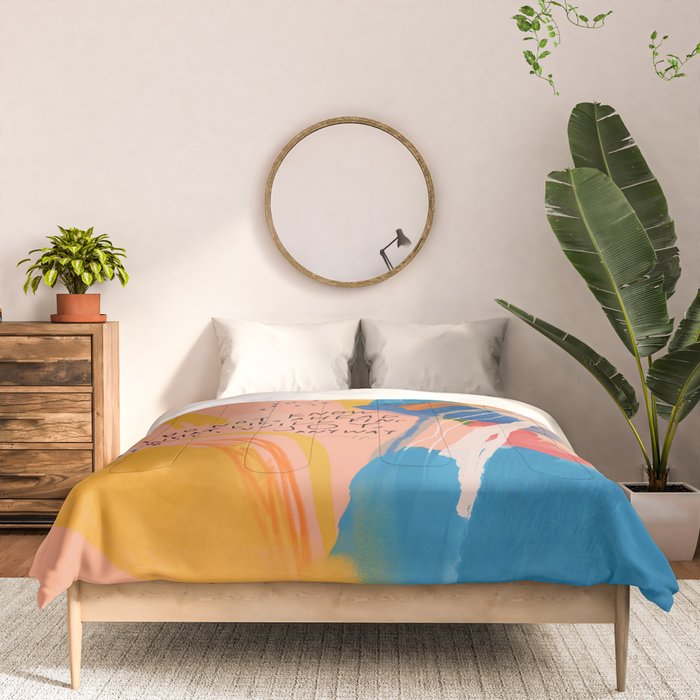 Find Joy. The Abstract Colorful Florals Comforter Gallery Image 3
