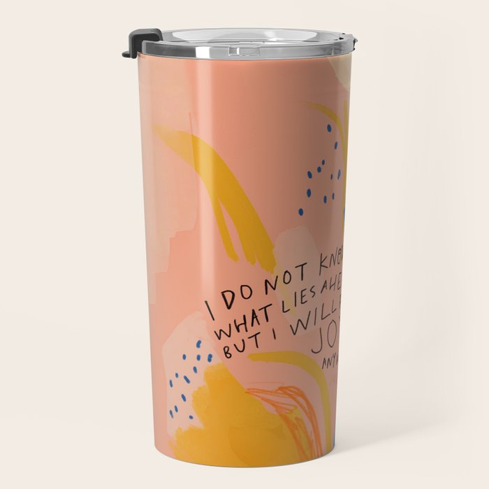 Find Joy. The Abstract Colorful Florals Travel Mug Gallery Image 3