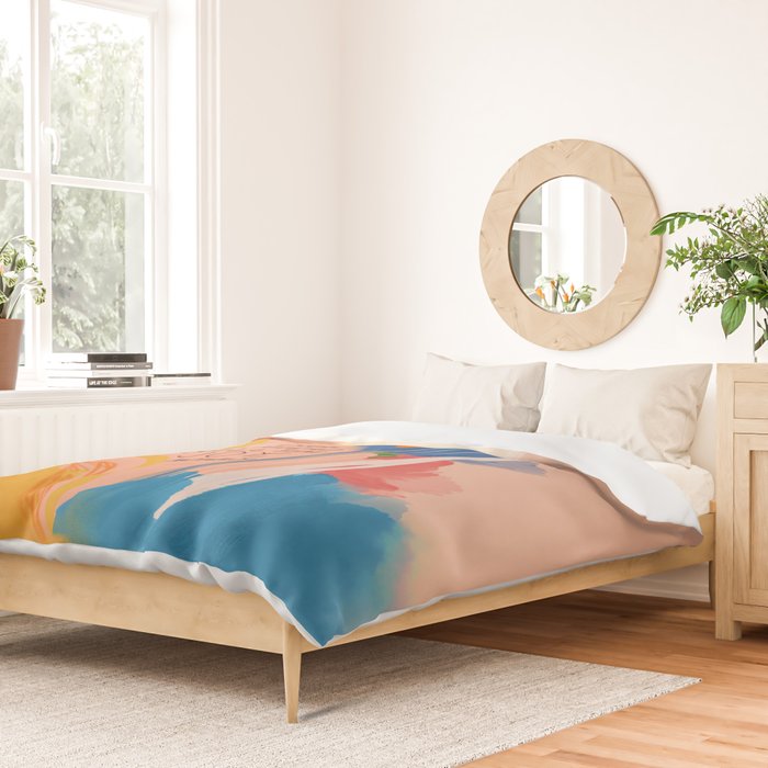 Find Joy. The Abstract Colorful Florals Duvet Cover Gallery Image 2