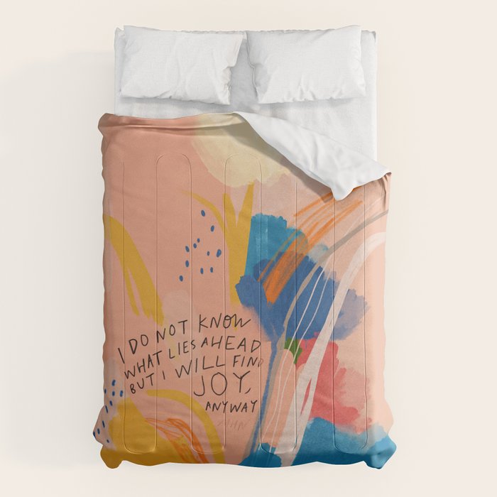 Find Joy. The Abstract Colorful Florals Comforter Gallery Image 6