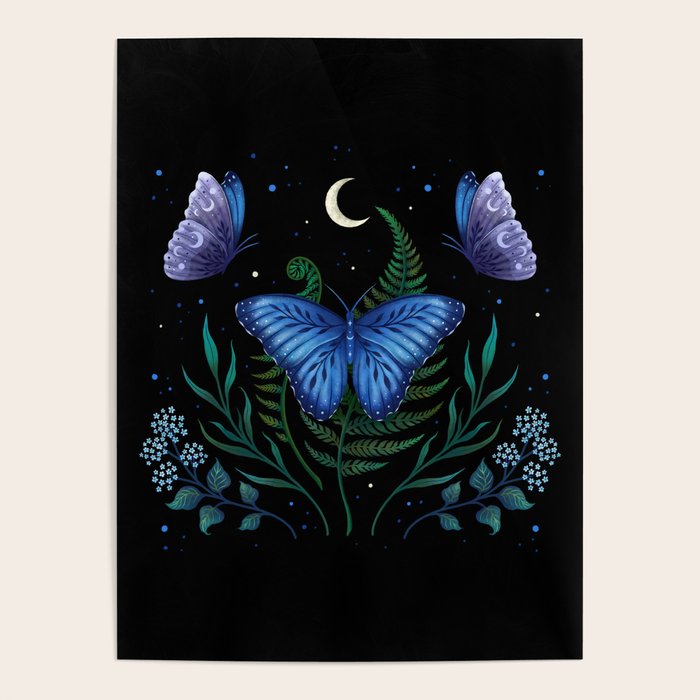 Blue Morpho Butterfly Poster Gallery Image 4