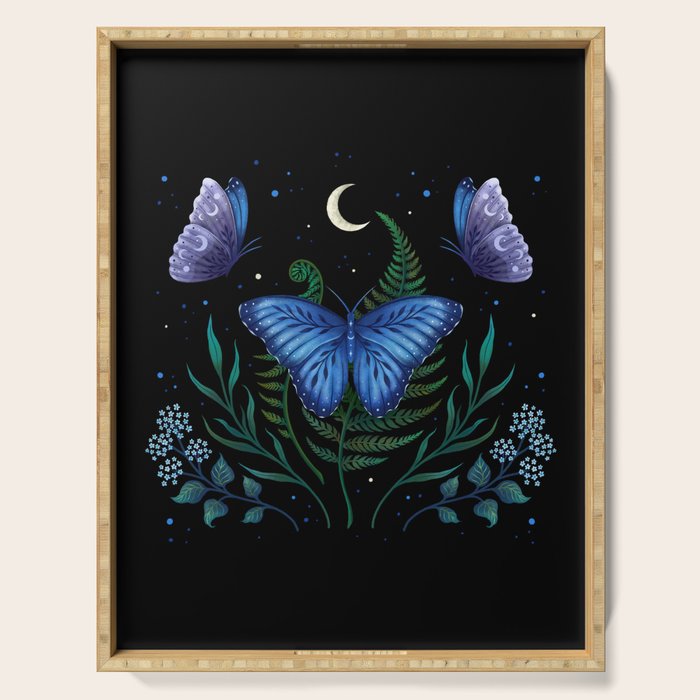 Blue Morpho Butterfly Serving Tray Gallery Image 1