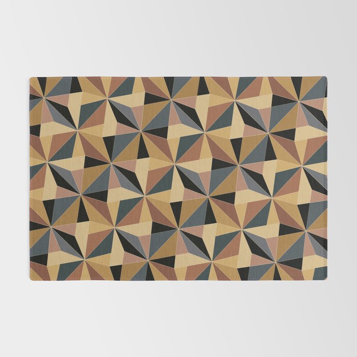 Kaleidoscope Tile Pattern I Bold Neutral Earthy Rug Gallery Image 2