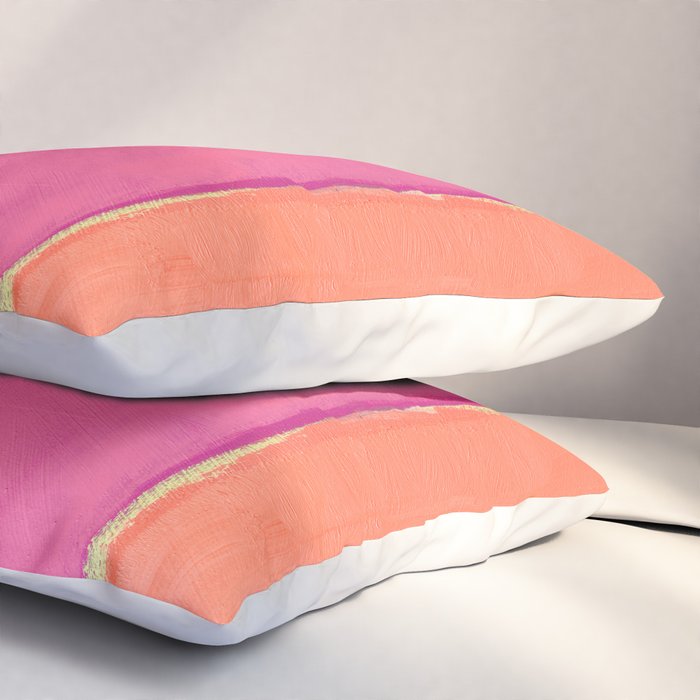 Peacock and Magenta Stripe Art Pillow Sham Gallery Image 3