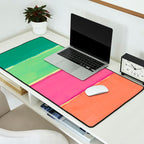 Peacock and Magenta Stripe Art Desk Mat Gallery Image 2