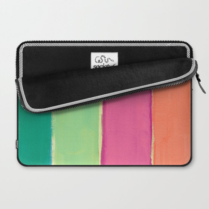 Peacock and Magenta Stripe Art Laptop Sleeve Gallery Image 2