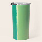 Peacock and Magenta Stripe Art Travel Mug Gallery Image 3