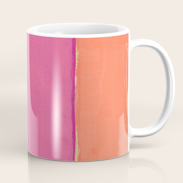 Peacock and Magenta Stripe Art Coffee Mug Gallery Image 1