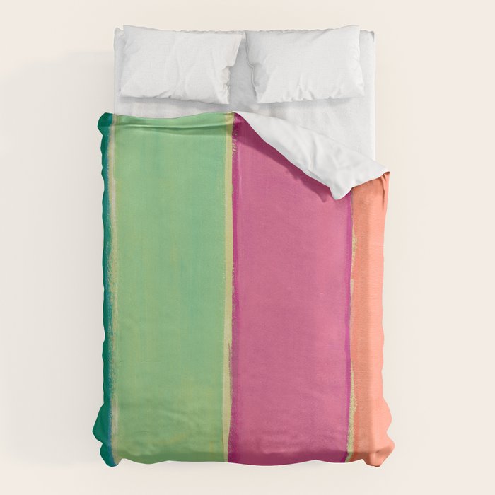 Peacock and Magenta Stripe Art Duvet Cover Gallery Image 6