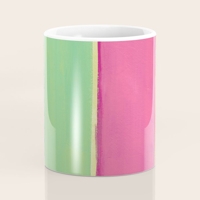 Peacock and Magenta Stripe Art Coffee Mug Gallery Image 4