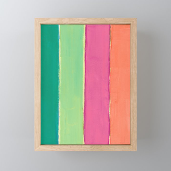 Peacock and Magenta Stripe Art Mini Art Print Gallery Image 1