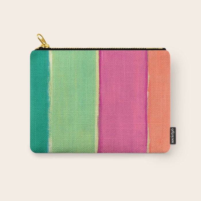Peacock and Magenta Stripe Art Carry All Pouch Gallery Image 1