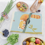 Cute Red Panda Sleeping on Bamboo Adorable Animal Nature Cutting Board Gallery Image 2