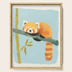 Cute Red Panda Sleeping on Bamboo Adorable Animal Nature Serving Tray Gallery Image 1