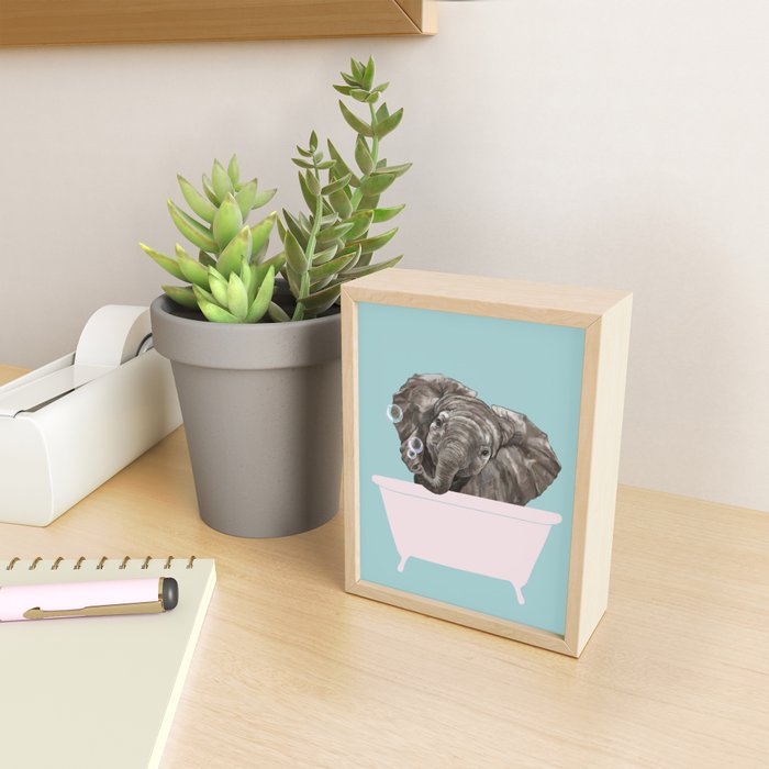 Baby Elephant in Bathtub Mini Art Print Gallery Image 2