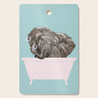 Baby Elephant in Bathtub Cutting Board Gallery Image 1